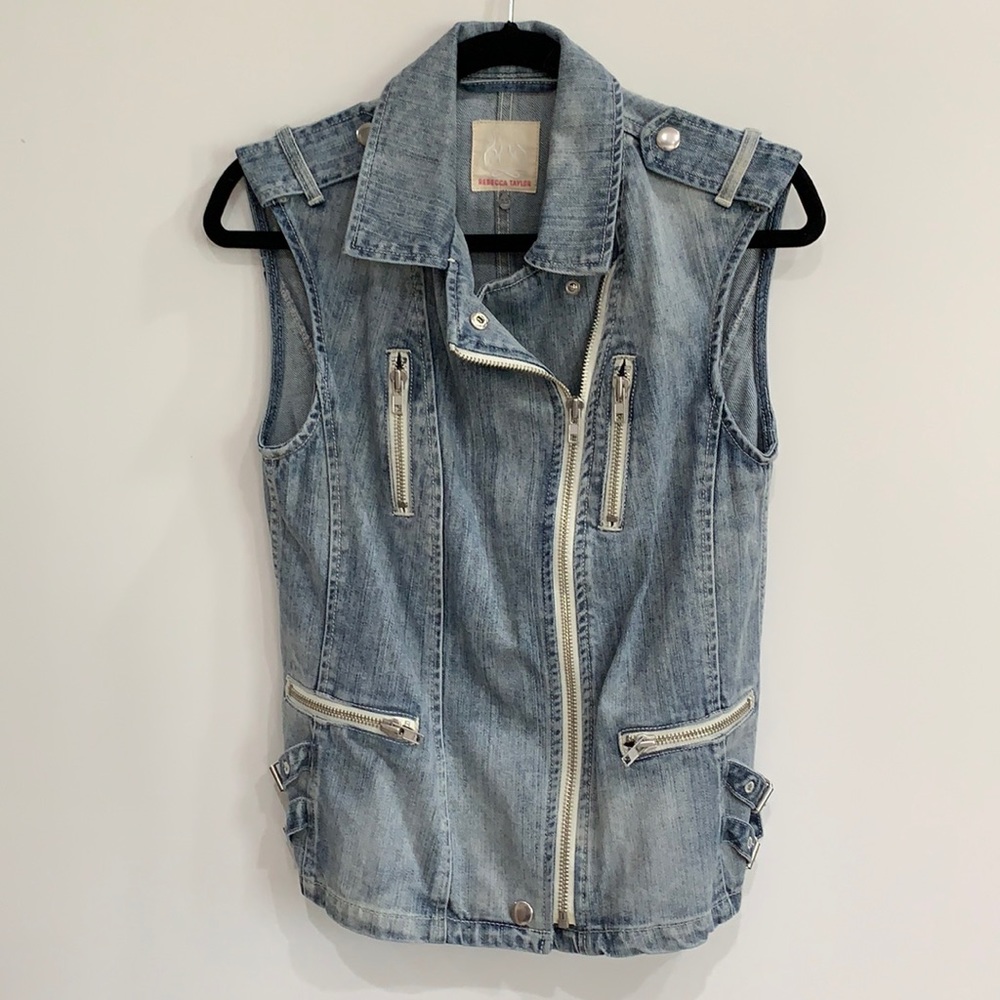 Rebecca Taylor Moto Denim Vest